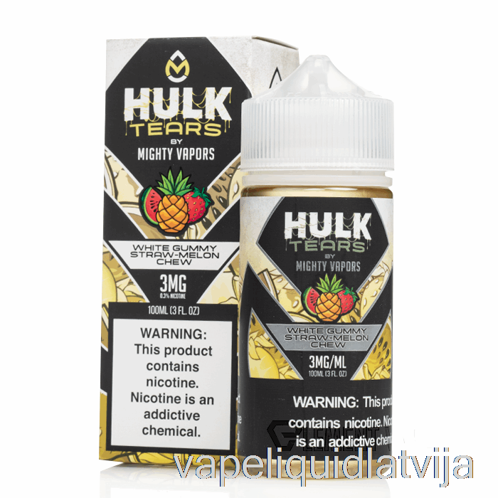 Balts Gumijas Salmu Melon Chew - Hulk Asaras - 100ml 0mg Vape šķidrums